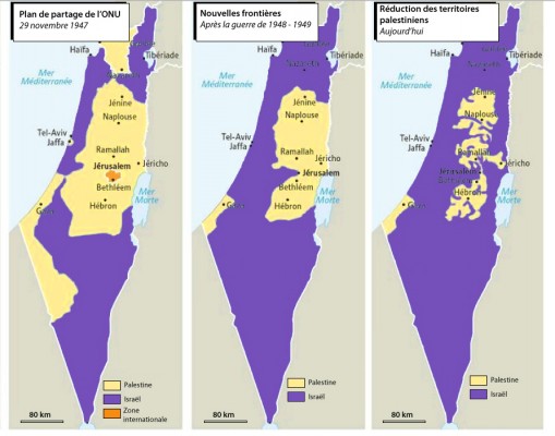 Carte Israël - Palestine