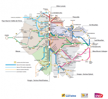 Carte des TER en Lorraine