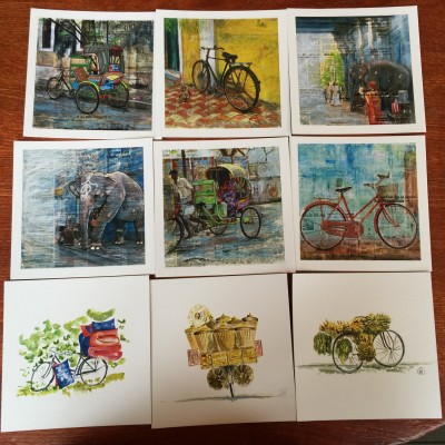 Cartes postales de voyage à vélo