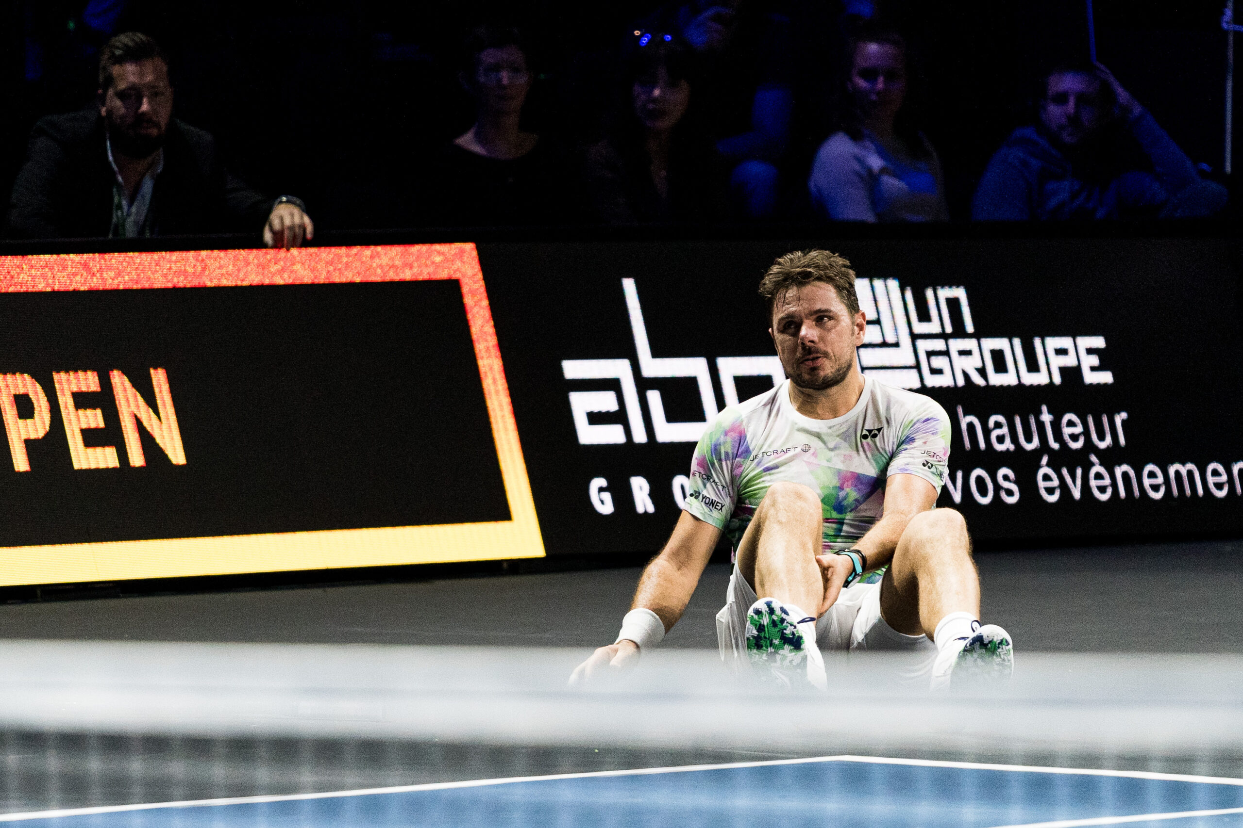 Wawrinka, blessé à la cheville - Photo Hugo Azmani